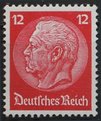 Saksa Deutsches Reich 1933 - Paul von Hindenburg (set II) 1933 12pf Saksa Deutsches Reich 1933 - Paul von Hindenburg (set II) 1933 12pf