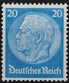 Saksa Deutsches Reich 1933 - Paul von Hindenburg (set II) 1933 20pf Saksa Deutsches Reich 1933 - Paul von Hindenburg (set II) 1933 20pf