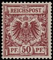 Saksa Deutsches Reich 1889 - Imperial eagle 50 pf reddish brown