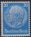 Saksa Deutsches Reich 1934 - Paul von Hindenburg (set III) 1933 20pf Saksa Deutsches Reich 1934 - Paul von Hindenburg (set III) 1933 20pf