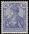 Germany Deutsches Reich 1900 - Germania 20pf ultramarine blue REICHSPOST