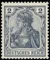 Germany Deutsches Reich 1902 - Germania 2pf grey