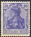 Saksa Deutsches Reich 1906 - Germania 20pf ultramarine