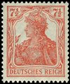 Saksa Deutsches Reich 1916 - Germania 7½ pf orange