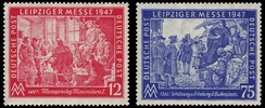 Germany 1947 - Leipzig Autumn Fair 1947 - 12pf and 75pf (2)