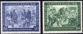 Saksa 1948 - Leipzig Autumn Fair 1948 - 50pf and 84pf (2) Saksa 1948 - Leipzig Autumn Fair 1948 - 50pf and 84pf (2)