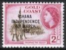 Ghana 1957 - independence II 10/12 - Troops (overprint)