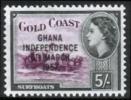 Ghana 1957 - independence II 11/12 - Surfboats (overprint)