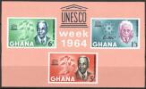 Ghana 1964 - Human Rights Day, UNESCO, Einstein, Washington (Souvenir sheet of 3)