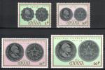 Ghana 1965 - Introduction of decimal currency, Coin in Silver and Black (4) Ghana 1965 - Introduction of decimal currency, Coin in Silver and Black (4)