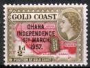 Ghana 1957 - independence II 1/12 - Map of West Africa (overprint)