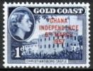 Ghana 1957 - independence II 2/12 - Christiansborg Castle (overprint)