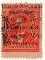 Guatemala 1886 - Justo Rufino Barrios overprint 25c on 1p Guatemala 1886 - Justo Rufino Barrios overprint 25c on 1p