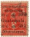 Guatemala 1886 - Justo Rufino Barrios overprint 50c on 1p Guatemala 1886 - Justo Rufino Barrios overprint 50c on 1p