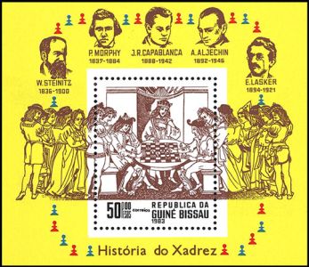 Guinea-Bissau 1983 - History of Chess Souvenir Sheet Guinea-Bissau 1983 - History of Chess Souvenir Sheet