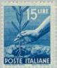 Italy 1946 - Democracy 15 L Planting Tree Italy 1946 - Democracy 15 L Planting Tree