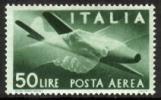 Italy 1946 - Plane and Clasped Hands, aero 50 L Italy 1946 - Plane and Clasped Hands, aero 50 L