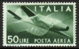 Italy 1946 - Plane and Clasped Hands, aero 50 L