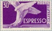 Italy 1946 - Special delivery stamp Espresso 30 L Winged Foot Italy 1946 - Special delivery stamp Espresso 30 L Winged Foot