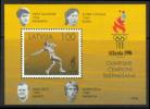 Latvia 1996 - 1996 Summer Olympic Games, Atlanta Souvenir Sheet Latvia 1996 - 1996 Summer Olympic Games, Atlanta Souvenir Sheet