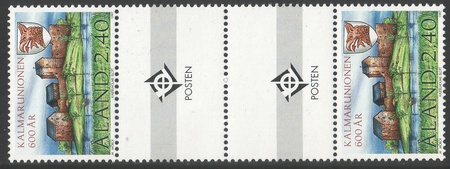 Kalmarin Unioni 600 vuotta välilöpari + logo (esimerkkikuva)