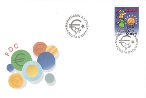 Euroon siirtyminen FDC (esimerkkikuva)