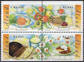 Ahvenanmaan ruokalajeja nelilö (esimerkkikuva)