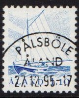 Kalastajavene 1,10mk sininen - Pälsböle 27.12.95 (esimerkkikuva)