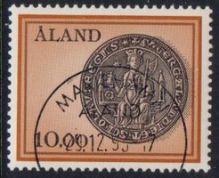 Ahvenanmaan vanha maakuntasinetti - Mariehamn 20.12.93 (esimerkkikuva)
