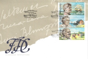Ahvenanmaalaisia kirjailijoita FDC (esimerkkikuva)