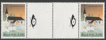 Lumparlandin kirkko välilöpari + logo (esimerkkikuva)
