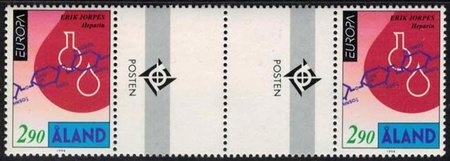 Eurooppa CEPT keksintöjä 2,90 Hepariinin valmisttus välilöpari + logo (esimerkkikuva)