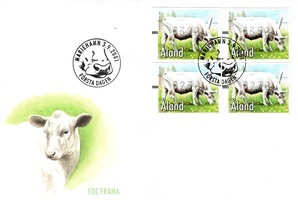 ATM 13 2,30, 2,70, 3,20, 3,50 mk (03.09.2001) lehmä FDC (esimerkkikuva)