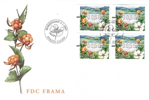 ATM 17 0.50, 0.55, 0.60, 0.80 e (03.01.2005) Lakka FDC (esimerkkikuva)