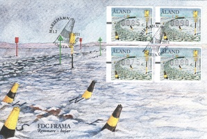 ATM 23 0.75, 0.80, 0.85, 0.90 e (01.02.2011) Poijuja FDC (esimerkkikuva)