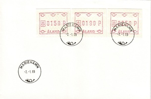 ATM 3 150x, 190x, 250x p (02.01.1989) FDC (esimerkkikuva)
