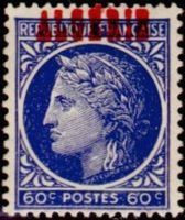 Stamps of France Overprinted Algerie 60c Ceres de Mazelin (esimerkkikuva)