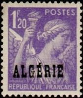 Stamps of France Overprinted Algerie 1,20 fr Iris (esimerkkikuva)