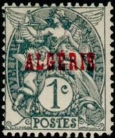 1c Type Blanc Overprinted in Red Algerie (sample image)