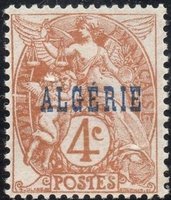 4c Type Blanc Overprinted Algerie (sample image)