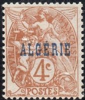 4c Type Blanc Overprinted Algerie (esimerkkikuva)