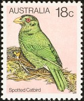 Australian birds - 18c Green Catbird (esimerkkikuva)