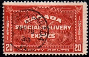 Express stamp Inscription on the lower bar TWENTY CENTS (esimerkkikuva)