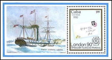 Stamp World London, Steam ship Leith, Souvenir Sheet (esimerkkikuva)