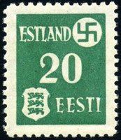 1941 Tartu Issue - 20 kop green (1/5 cancell. visible) (esimerkkikuva)