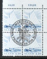 Kalastajavene 1,10mk sininen (nelilö) Mariehamn 1.3.1984 (esimerkkikuva)