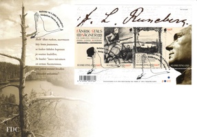 J.L. Runebergin syntymästä 200 vuotta FDC (esimerkkikuva)
