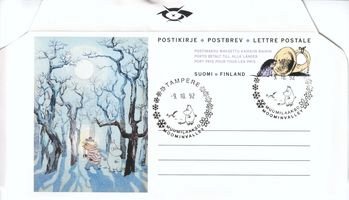 Postikirje Muumit metsä 9.10.1992 FDC (esimerkkikuva)