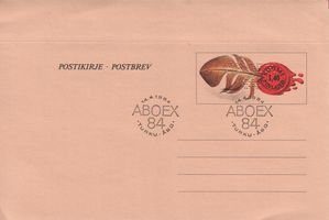 Postal letter Feather 1,40 | Aboex 84 14.4.1984 (sample image)