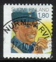 Alennuspostimerkki 5/6 -postinjakaja - Nurmijärvi 17.10.88 (esimerkkikuva)